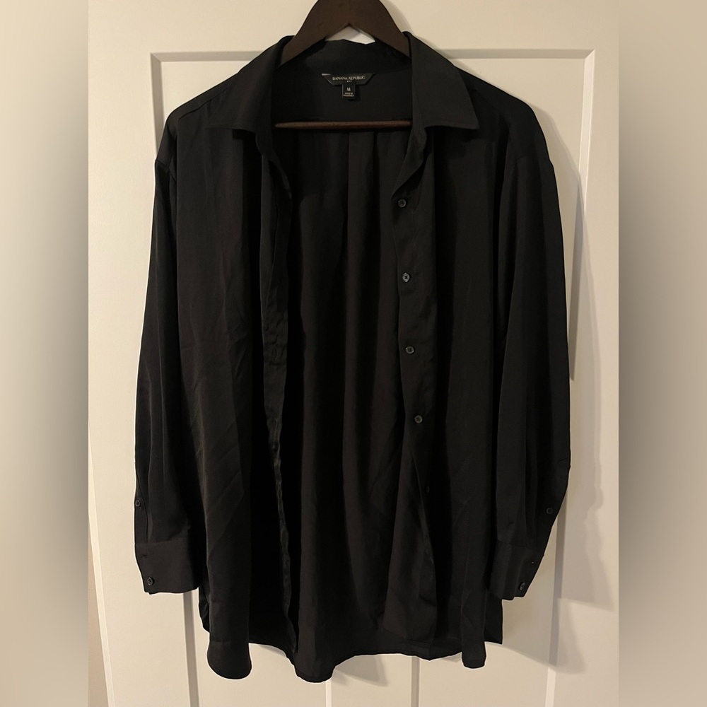 Banana Republic Silky Oversized Button-Up Shirt
